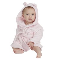 18C203: Baby Pink Hooded Dressing Gown (6-24 Months)